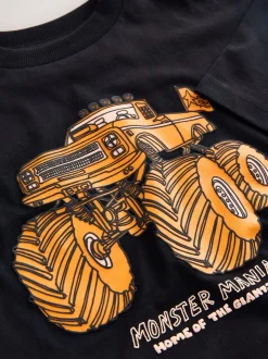 Camion monstre noir/orange - T-shirt graphique Manches courtes Relaxed Fit (3-16yrs)