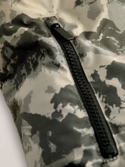 Camoflauge gris - Manteau rembourré doublé en micropolaire Résistant à la douche (3-17ans)