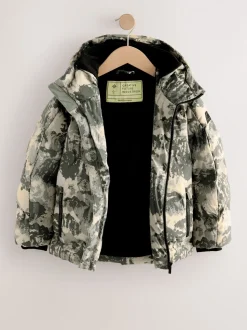 Camoflauge gris - Manteau rembourré doublé en micropolaire Résistant à la douche (3-17ans)