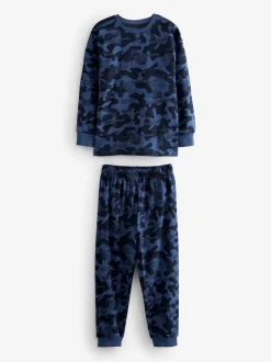 Camouflage gris/bleu/vert - Lot de 3 pyjamas à manches longues (3-16ans)