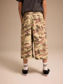 Camouflage vert/marron - Short en denim 100% coton extra long (3-16ans)