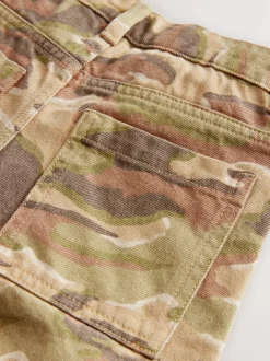 Camouflage vert/marron - Short en denim 100% coton extra long (3-16ans)