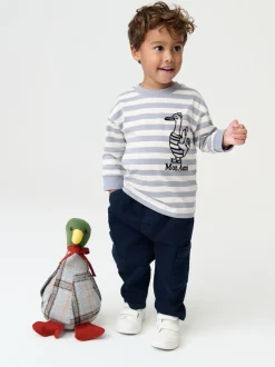 Canard gris - T-shirt imprimé dos à manches longues (3mois-8ans)