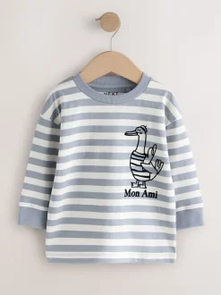 Canard gris - T-shirt imprimé dos à manches longues (3mois-8ans)