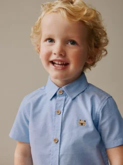 Caractère bleu - Chemise Oxford à manches longues (3mths-7yrs)