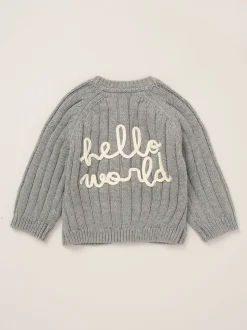 Cardigan Rock-A-Bye Baby Boutique gris avec dos brodé