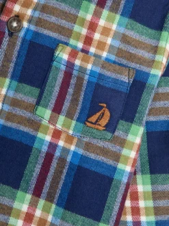 Carreaux bleu marine - Chemise brossée JoJo Maman Bébé