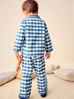 Carreaux bleu/blanc - Pyjama boutonné (9 mois-10 ans)