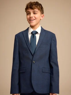 Carreaux bleu/bleu marine - Veste de costume (3-16ans)