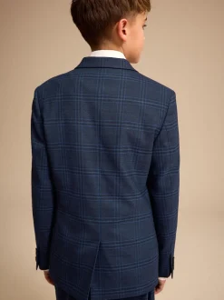 Carreaux bleu/bleu marine - Veste de costume (3-16ans)