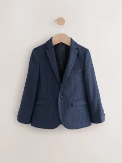 Carreaux bleu/bleu marine - Veste de costume (3-16ans)