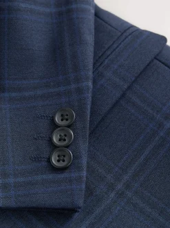 Carreaux bleu/bleu marine - Veste de costume (3-16ans)