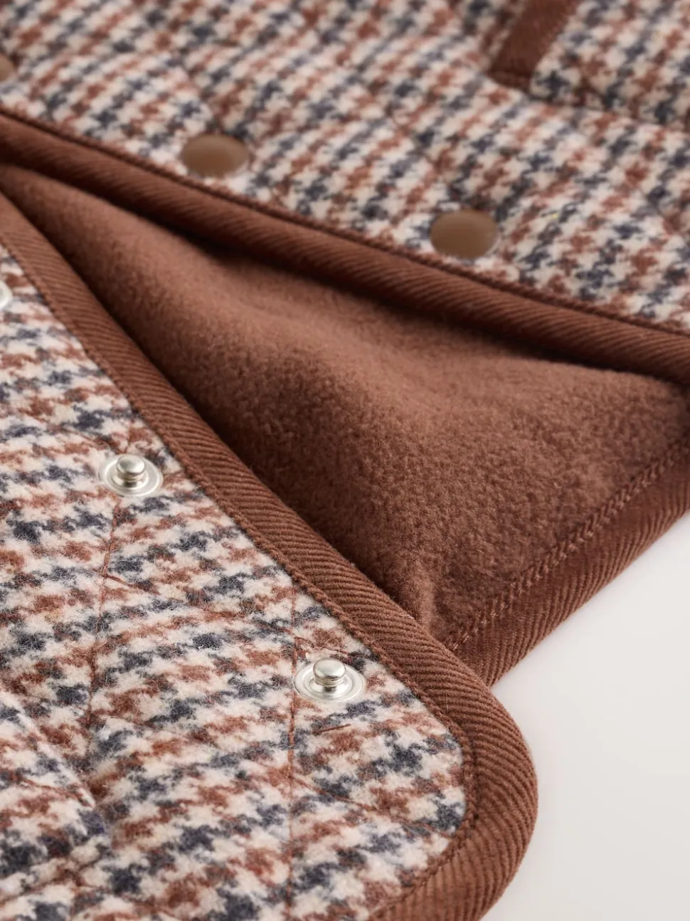 Carreaux Marron Heritage - Veste matelassée à col en velours côtelé pour bébé (0mois2ans)