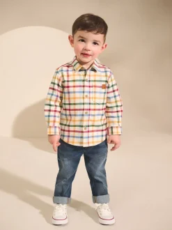 Carreaux vichy écru vif - Chemise Personnage Manches longues (3mois-7ans)