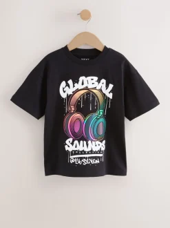 Casque noir - T-shirt graphique Manches courtes Relaxed Fit (3-16yrs)