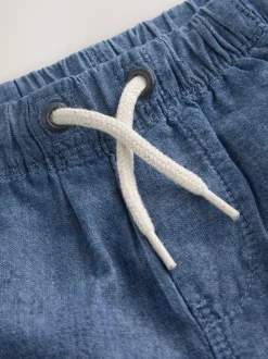 Chambray bleu - Short à enfiler (3mois à7ans)