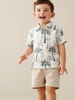 Chemise Angel & Rocket Jamie à manches courtes à Rayure palmier