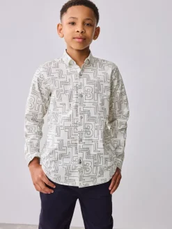 Chemise blanche Baker by Ted Baker imprimée sur l’ensemble