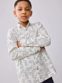 Chemise blanche Baker by Ted Baker imprimée sur l’ensemble