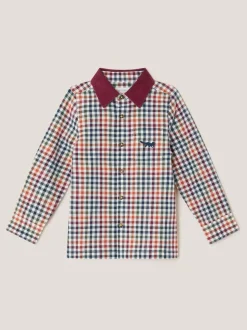 Chemise Monsoon vichy à col en velours côtelé