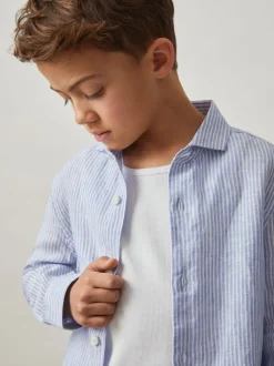 Chemise Reiss Ruban en lin à col coupé