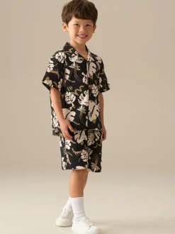 Chemise texturée Angel & Rocket imprimé feuille