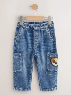 Chien bleu moyen - Jeans cargo (3mths-7yrs)