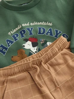 Chien vert/marron - Ensemble Sweat-shirt et Survêtement (3mois à7ans)