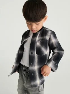 Chèque Mono Core - Chemise à carreaux avec col de baseball à manches longues (3mois7ans)