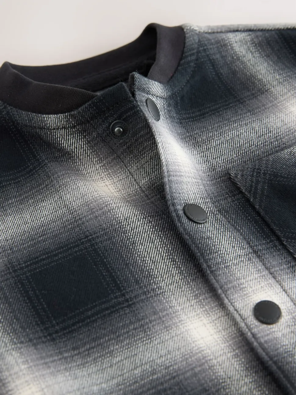 Chèque Mono Core - Chemise à carreaux avec col de baseball à manches longues (3mois7ans)