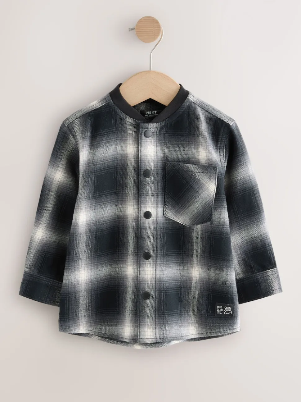 Chèque Mono Core - Chemise à carreaux avec col de baseball à manches longues (3mois7ans)