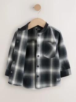 Chèque Mono Core - Chemise à carreaux avec col de baseball à manches longues (3mois7ans)