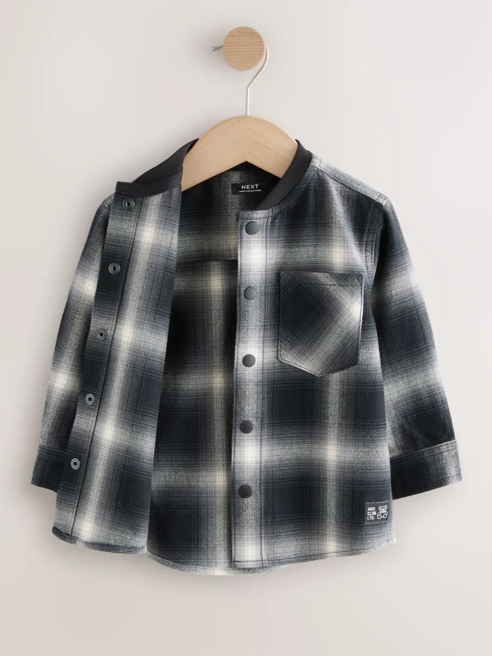Chèque Mono Core - Chemise à carreaux avec col de baseball à manches longues (3mois7ans)
