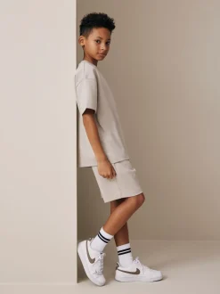 Ciment - Ensemble t-shirt et short épais décontracté (3-16ans)