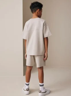 Ciment - Ensemble t-shirt et short épais décontracté (3-16ans)