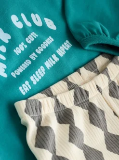 Club du lait bleu/vert - Ensemble 6 Pieces Haut & Leggings BÉBÉ (0mois-3ans)