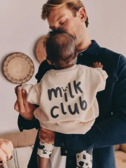 Club du lait neutre/vache imprimé - Ensemble bébé sweat et legging (0mois-2ans)