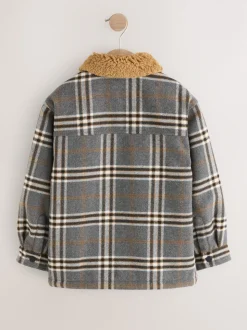 Col Gris À carreaux borg - Veste-chemise doublée (3-16ans)