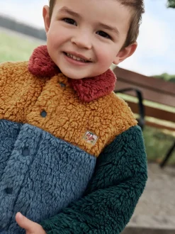 Colorblock bleu/jaune vif - Borg Polaire Shacket (3mths-7yrs)