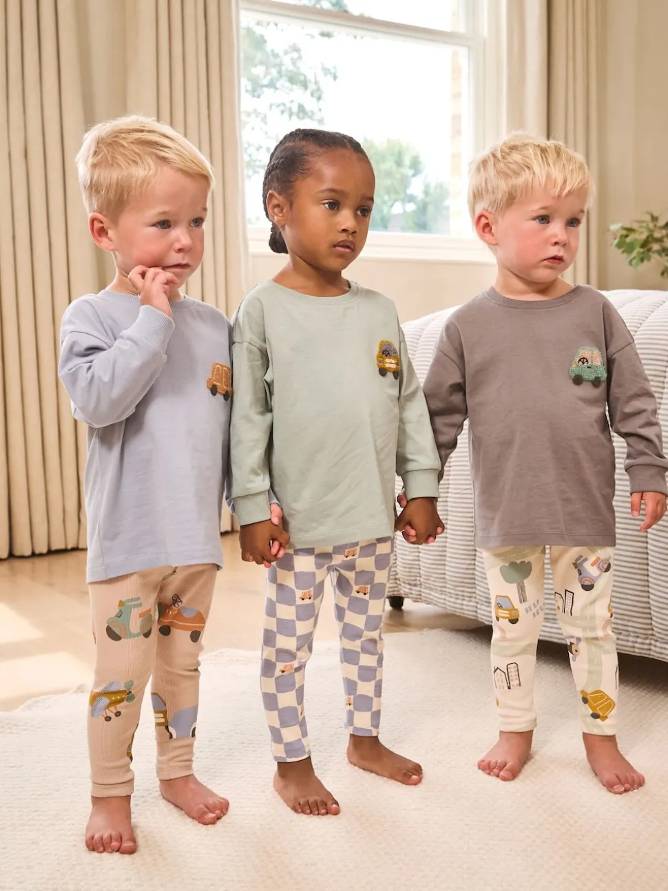 Coloris pastel - Lot de 3 pyjamas décontractés (9mois à8ans)
