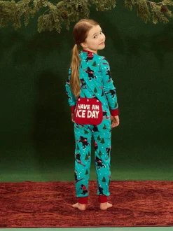 Combinaison de nuit Hatley Bleu Wild Winter Sports Kids Union