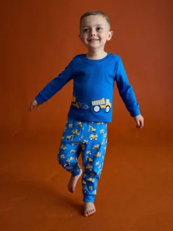 Construction bleue - Pyjama JoJo Maman Bébé imprimé glow In The Dark Jersey