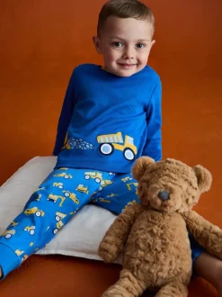 Construction bleue - Pyjama JoJo Maman Bébé imprimé glow In The Dark Jersey