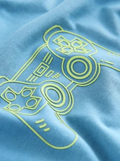 Contrôleur Bleu - T-shirt graphique Manches courtes Relaxed Fit (3-16yrs)