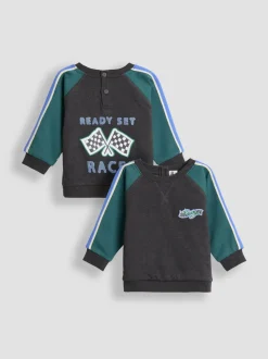 Coureur anthracite Gris Ready Ensemble - Sweat-shirt JoJo Maman Bébé Appliqué