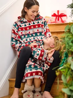 Couverture à capuche JoJo Maman Bébé imprimé Noël