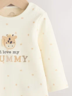 Cream girafe J’aime ma maman - Lot de 1 bodys bébé