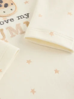 Cream girafe J’aime ma maman - Lot de 1 bodys bébé