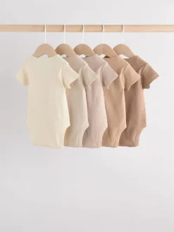 Crème - Bébé Manches courtes Bodysuits 5 Pack