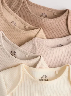 Crème - Bébé Manches courtes Bodysuits 5 Pack